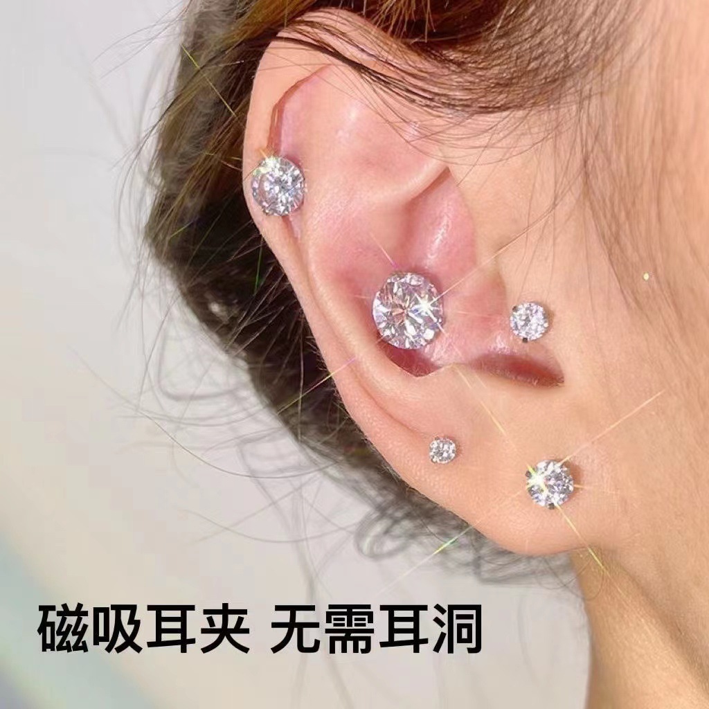 Personalized magnetic ear studs, magnets, high-end feel, niche cochlear ear bones, ear clips, no ear holes, small women's earrings and earrings Application Scenario