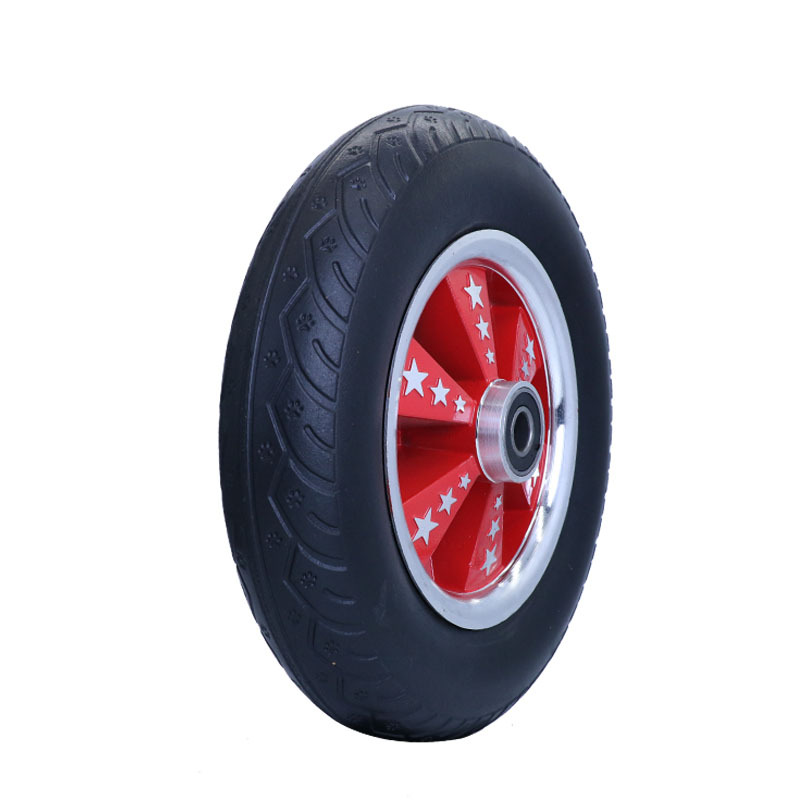 300-8 aluminum alloy solid wheels, tiger cart rubber wheels, two-wheel handcart wheels, silent rubber tires Item Picture