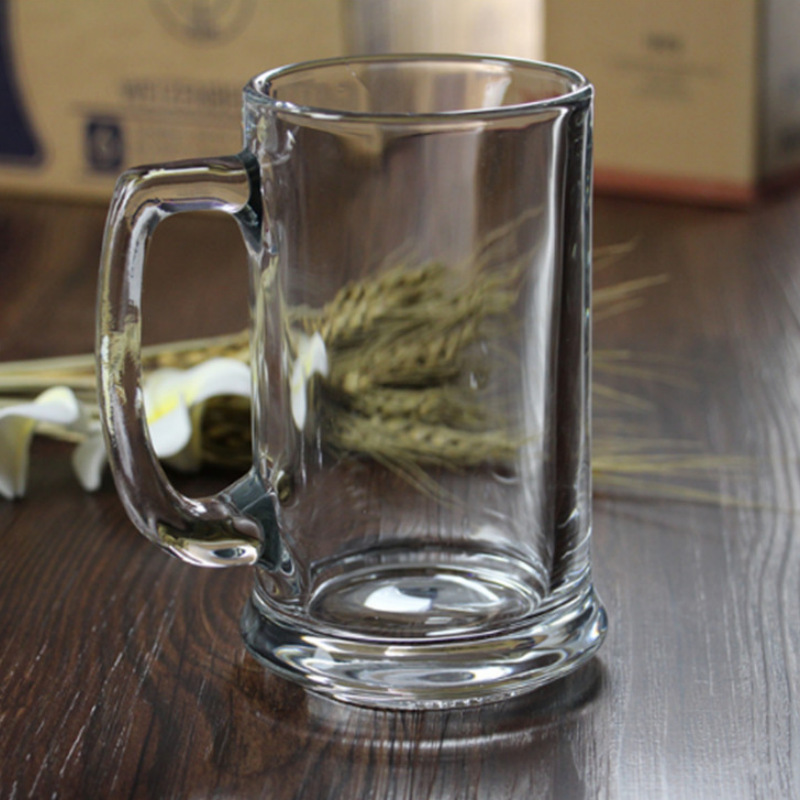 Lizun transparent glass handle cups, beer mugs, draft beer cups, juice cups, beverage cups, glass cups wholesale with logo printing details Picture