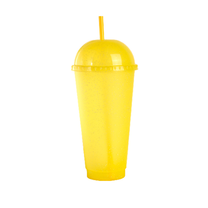 【 Processing and Customization 】 Wholesale of straw cups, arched LIDS, straight drinking cups, milk tea beverage cups, and multi-color PP water cups with glitters Item Picture