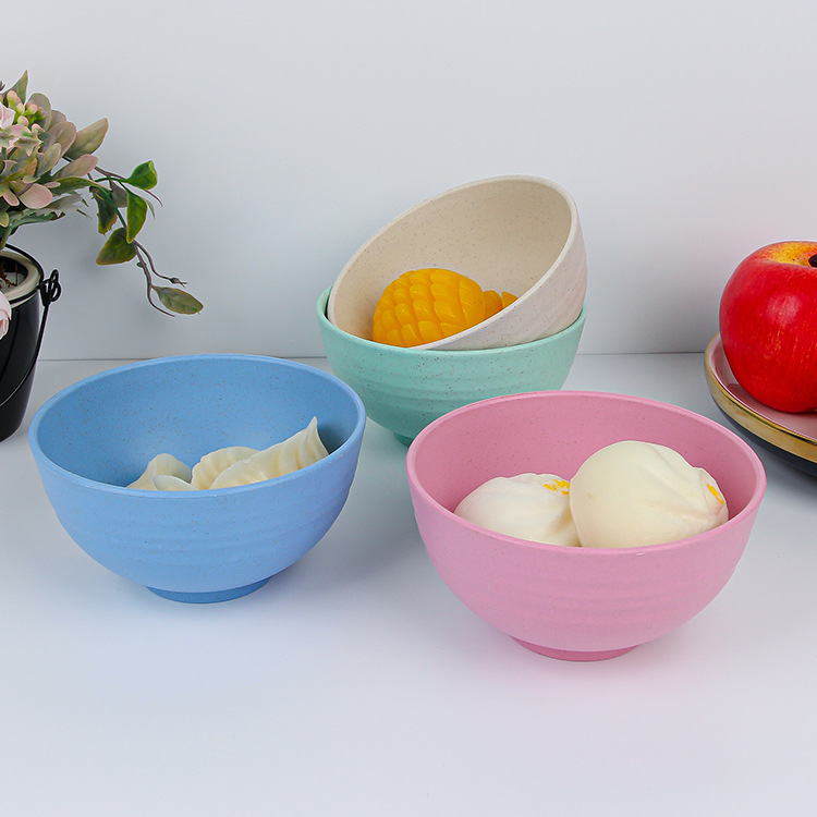 Cross-border wheat straw bowls, household tableware, rice round bowls, Amazon round plastic bowls are available for wholesale from logo manufacturers Specification drawing