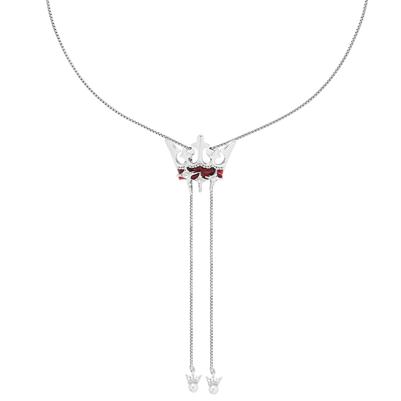 A high-end crown necklace with a retro design sense, a new versatile sweater chain, a women's high-end, light luxury, original and niche accessory Item Picture