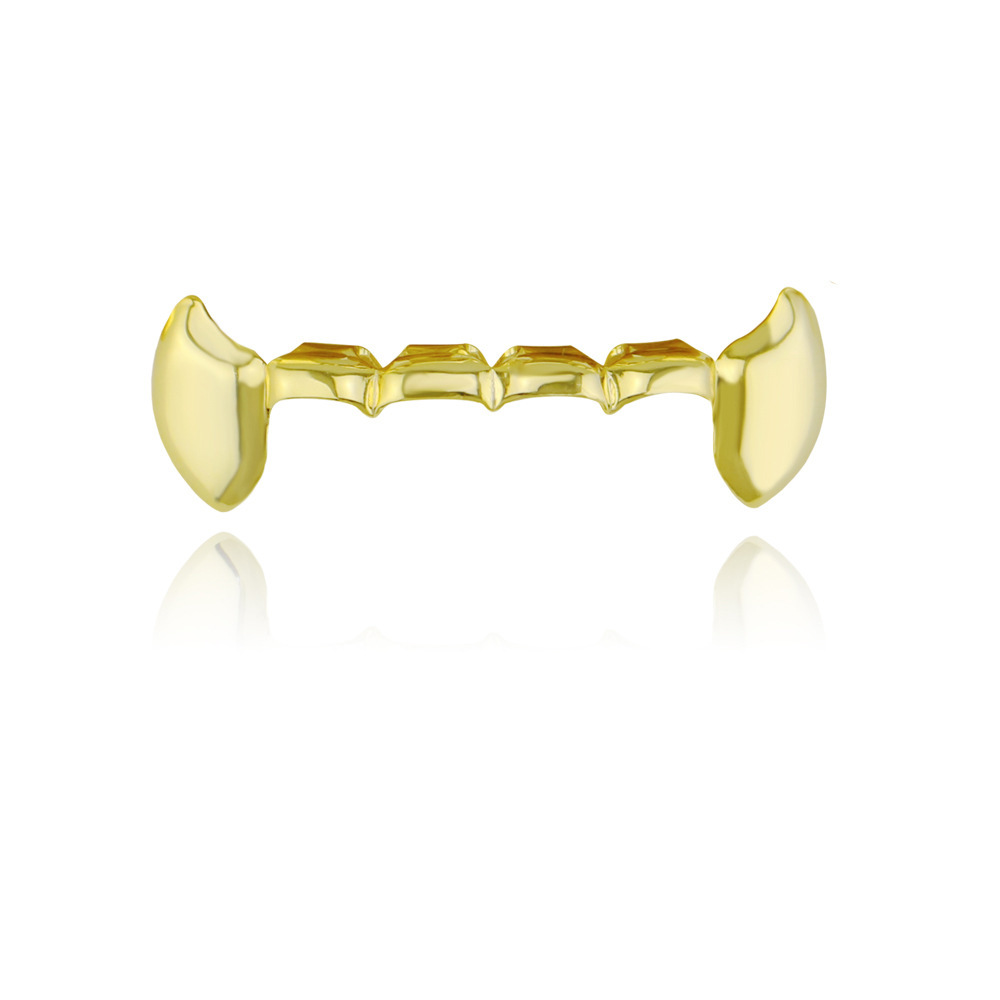 European and American hiphop glossy single pointed braces, hip-hop braces, small tiger teeth set, vampire gold braces Application Scenario