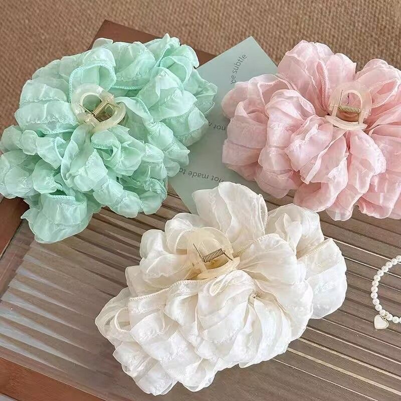 Cloud Bubble Grab clip, super fairy large bow hair clip, new women's hair clip, high-end look, shark clip at the back of the head details Picture