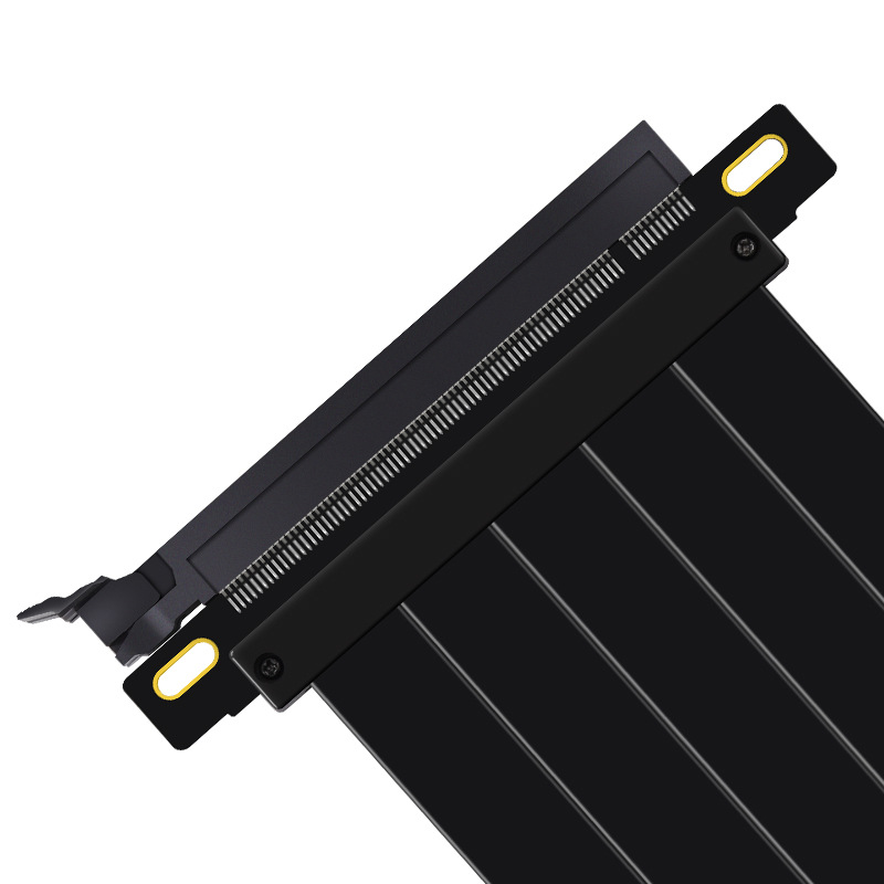 Pci-e 4.0x16 gaming graphics card extension cable 90-degree vertical placement black and white full-speed 180-type desktop graphics card adapter cable Application Scenario