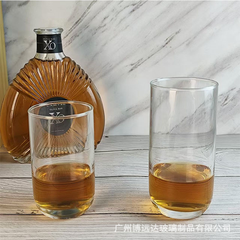 Tempered glass cups, whisky wine glasses, transparent heat-resistant household straight round tea cups, drinking cups, straight beer glasses Application Scenario