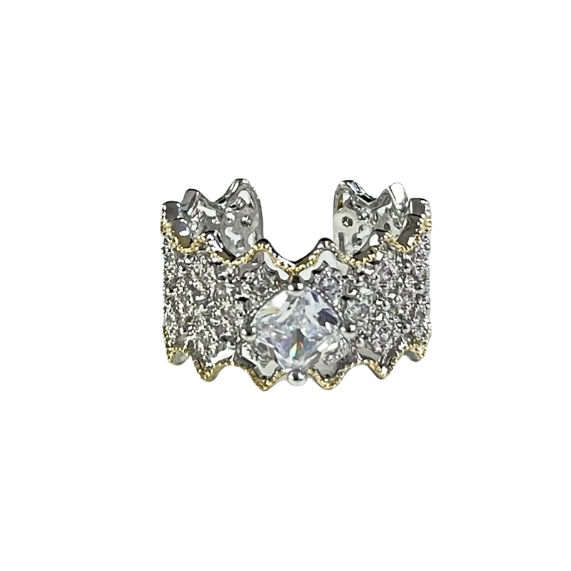 New national trend style metal girl irregular hollowed-out opening ring, new Chinese high-end, light luxury and versatile ring Item Picture