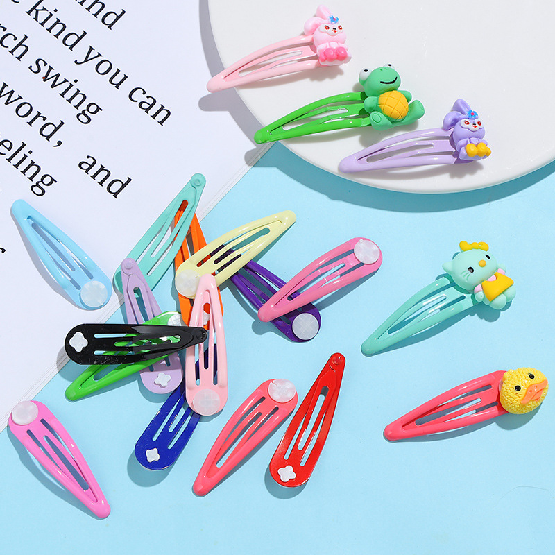 Web celebrity with tray gasket candy color drip BB levels clip to DIY craft clip hairpin hair accessories with children Specification drawing