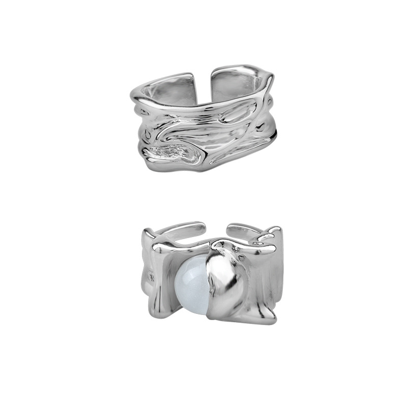 ins Cold style moonstone cat's eye ring for women, fashionable, individual, light luxury, trendy and niche design, high-end food ring Item Picture