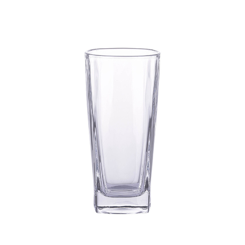 Wholesale of creative glass cup sets: Household transparent square cups, restaurant water cups, KTV beer tea cups, mouthwash cups Item Picture