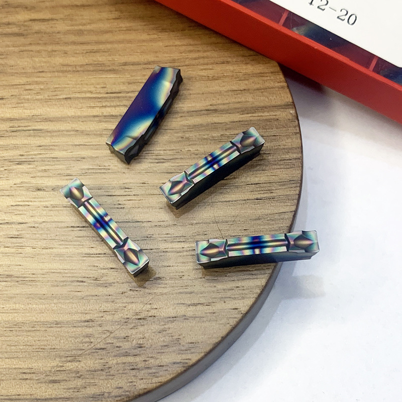 CNC cutting blade, seven-color cutting blade, cutting blade MGMN300/400, super-hard quenched steel titanium alloy cutting blade grains details Picture
