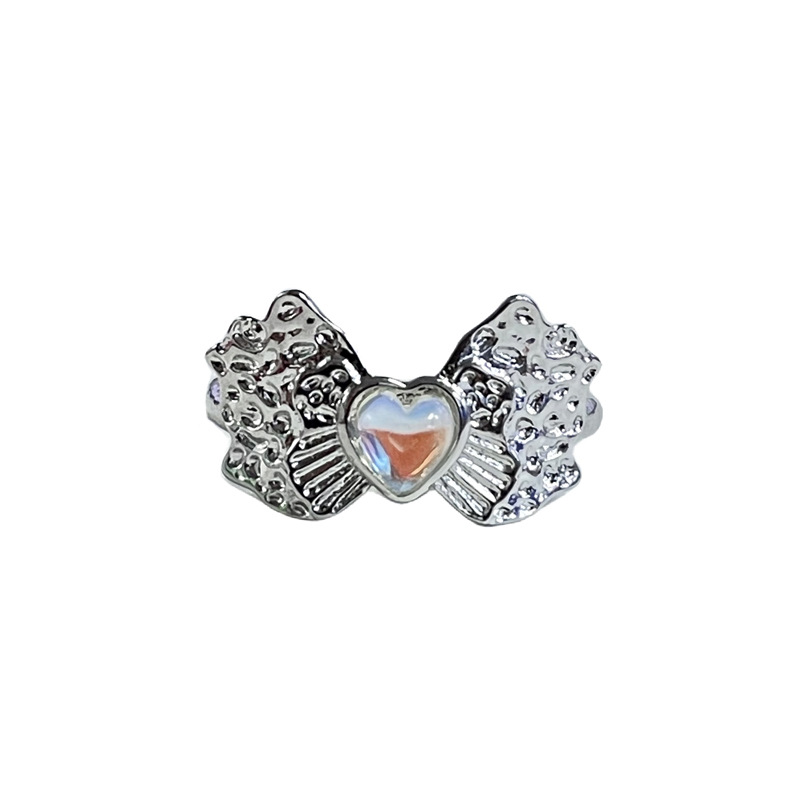 Moonstone open ring with unique texture for women on Instagram, with a cold and cool style, sweet and fashionable, niche and high-end feel Item Picture