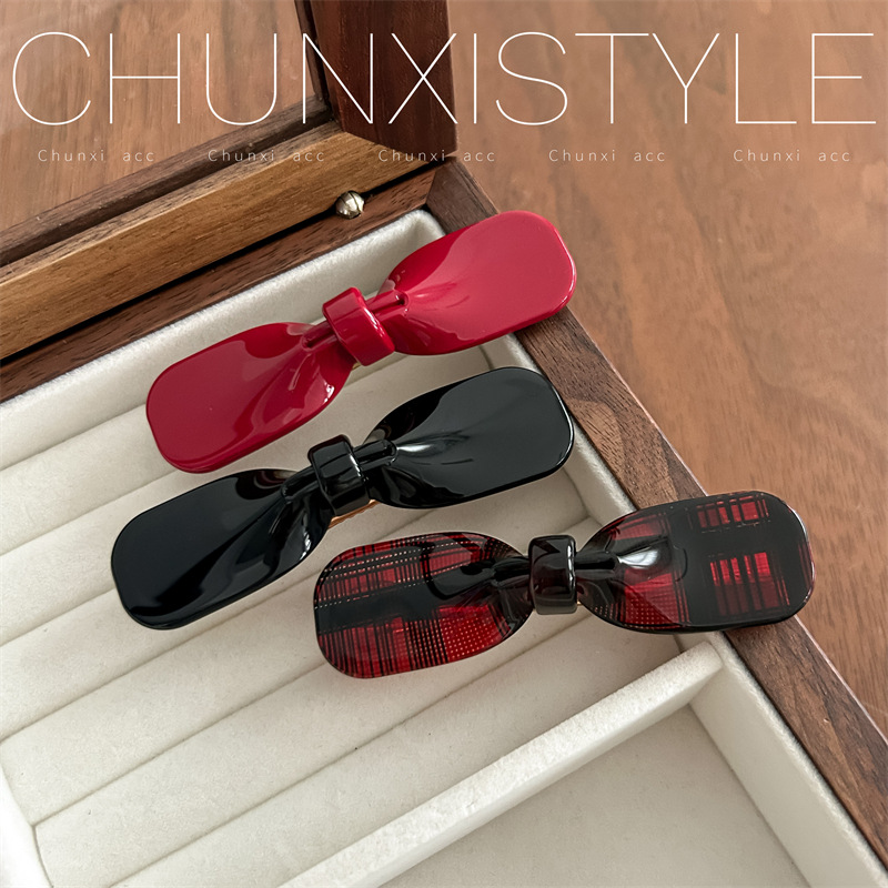 New stories for four seasons with you ~ Korean-style bow hair clips, princess side bangs clips, and elegant acetate duckbill clips details Picture
