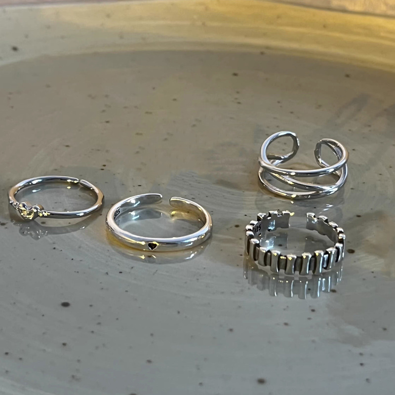 Simple and retro, versatile open ring, women's personality and temperament, niche design sense, ins cold style food ring, trendy and cool full figure