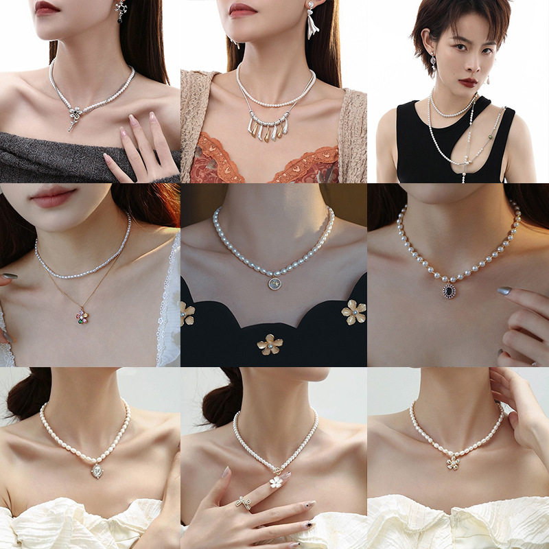 ins High-end pearl necklace accessory, original light luxury style collarbone chain for women in summer, fashionable, individual and exquisite necklace full figure