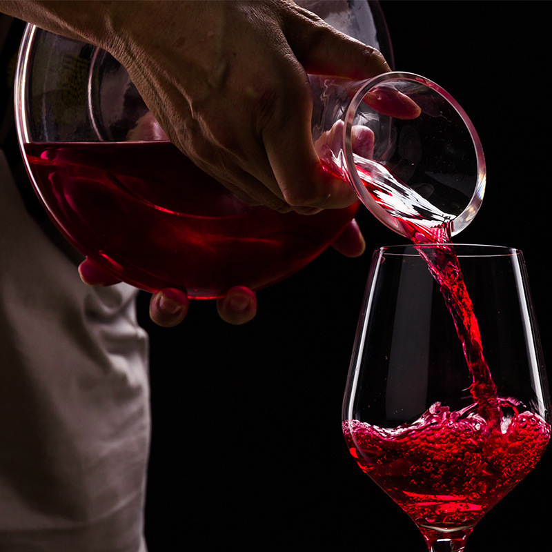 Red wine glass set, home decanter with handle, large European glass, high-end wine pot, tall glass, wine ware, 1500 details Picture