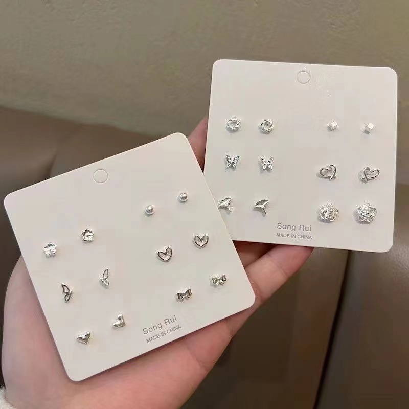 Earrings 2025 Bestseller New ear accessory set combination, women's ear studs, high-end and elegant, niche design sense, butterfly full figure