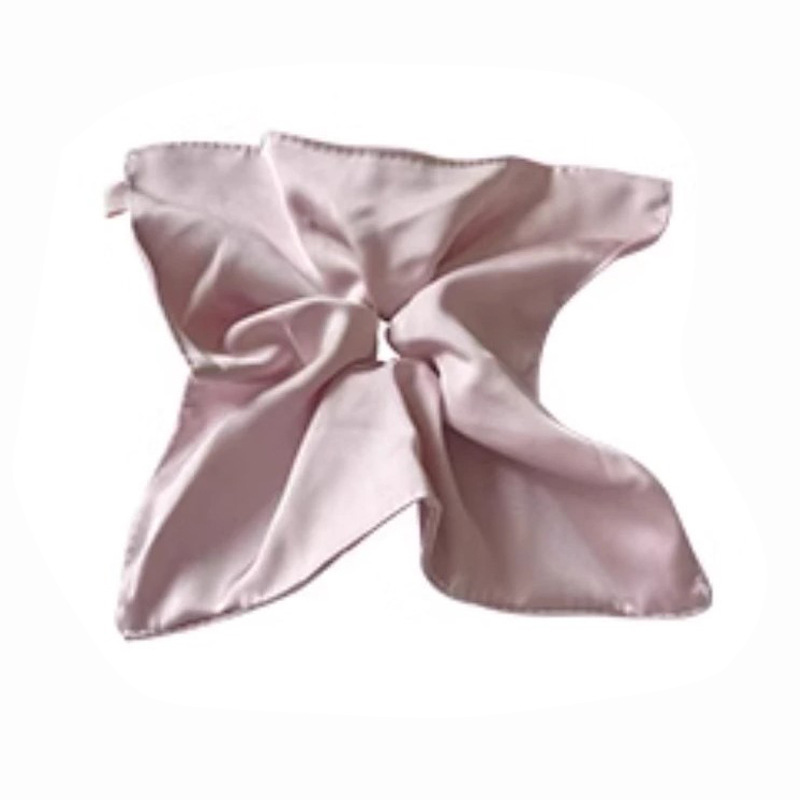 Black and white classic and enduring style, with a lustrous and draping sheen, satin, square fabric, large intestine circle, windmill hair band, women's hair tie Item Picture