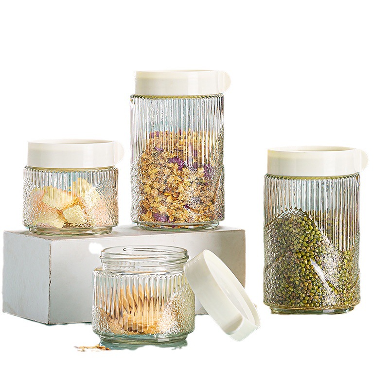 New kitchen snack storage glass jar, fruit gift sealed storage box, food moisture-proof set sealed jar Item Picture