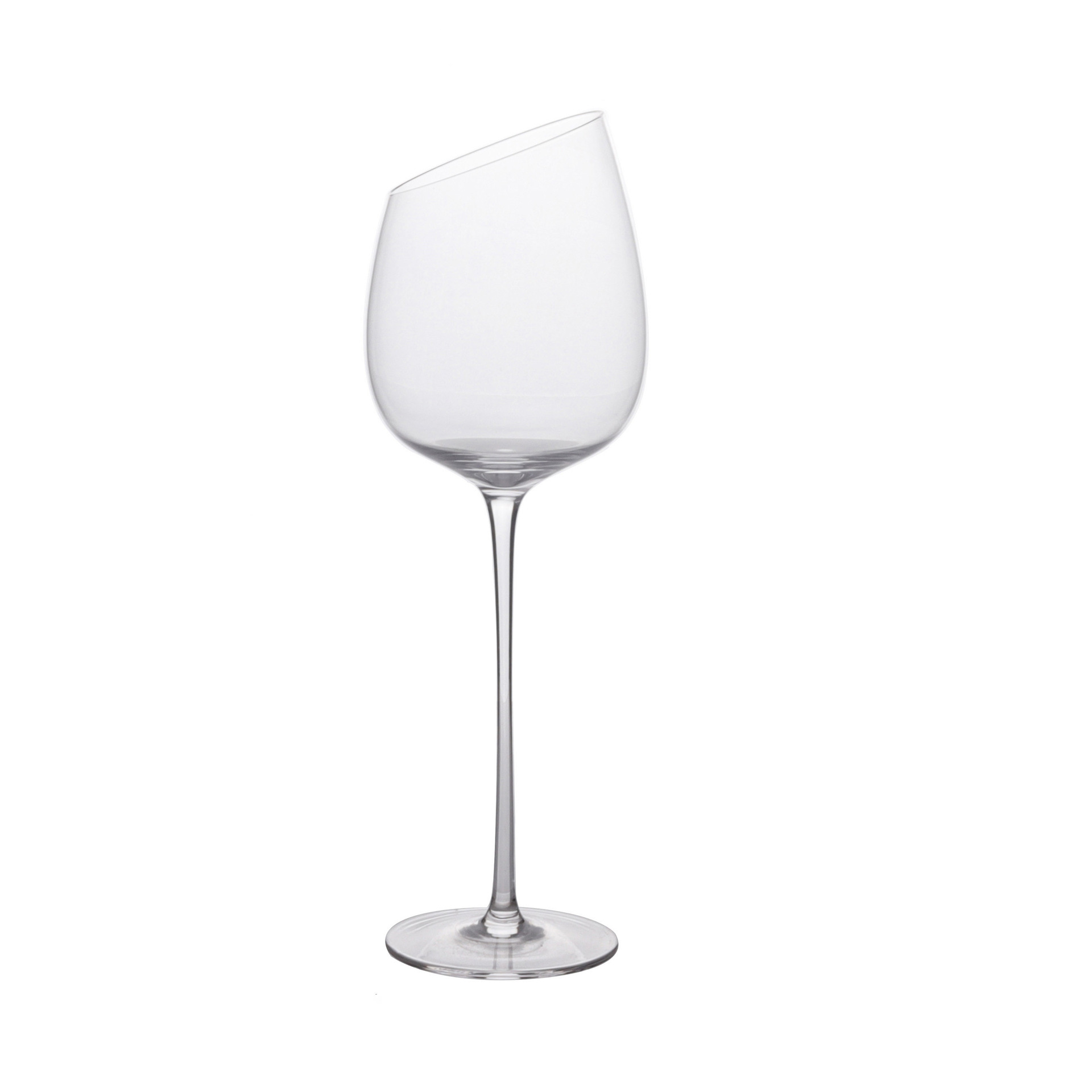 Creative slanted lipstick wine glass, wine glass for home use, elegant and thin slender crystal glass, tall glass Item Picture