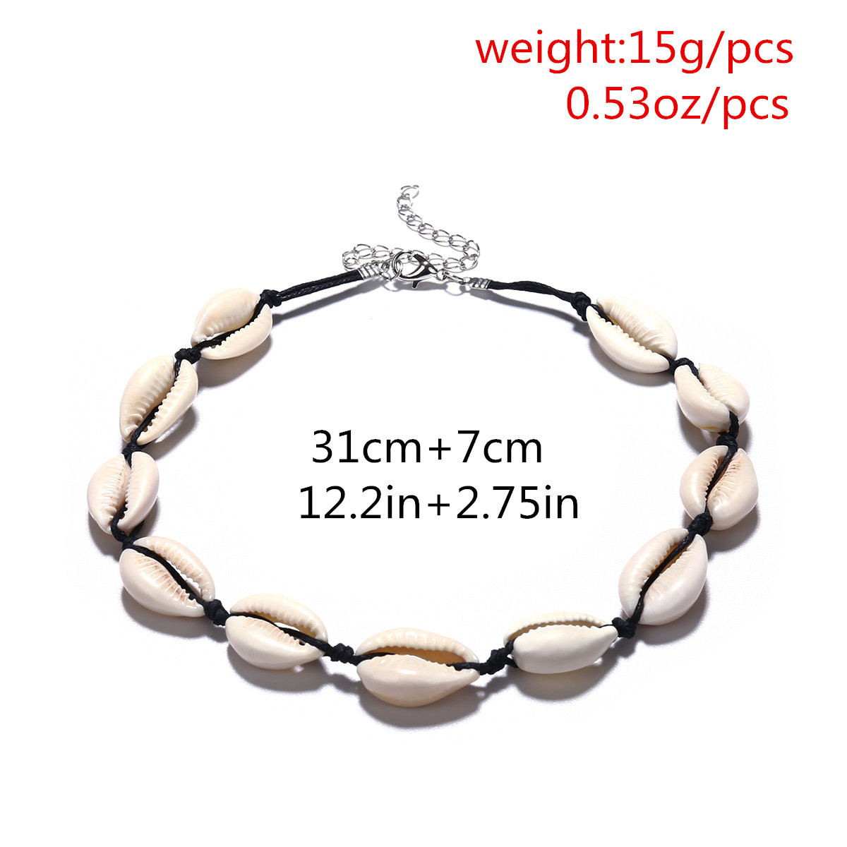 European and American cross-border jewelry, ethnic style hand-woven shell necklace, women's fashion, versatile and simple collarbone chain necklace Item Picture
