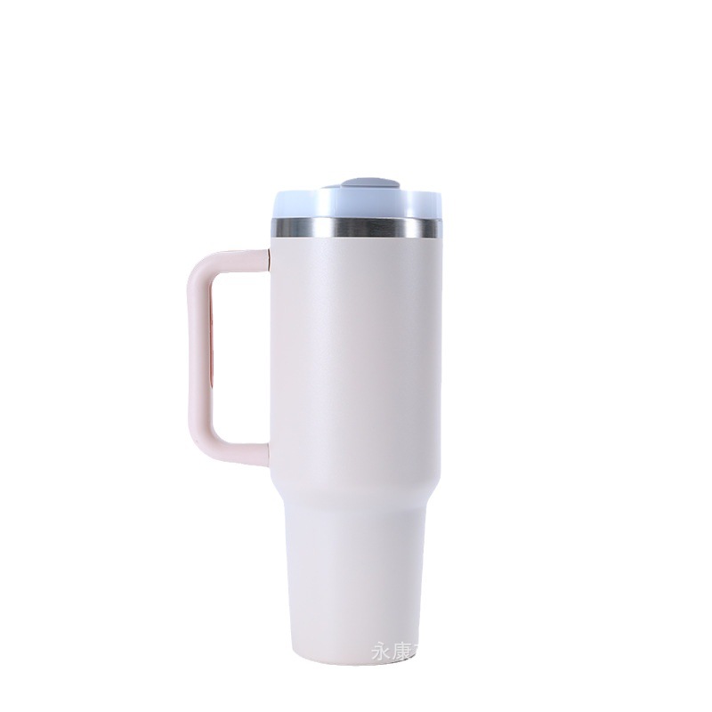 Cross-border second-generation 40oz handle cup, 304 stainless steel car cup, vacuum double-layer portable ice box, straw and insulated cup Item Picture