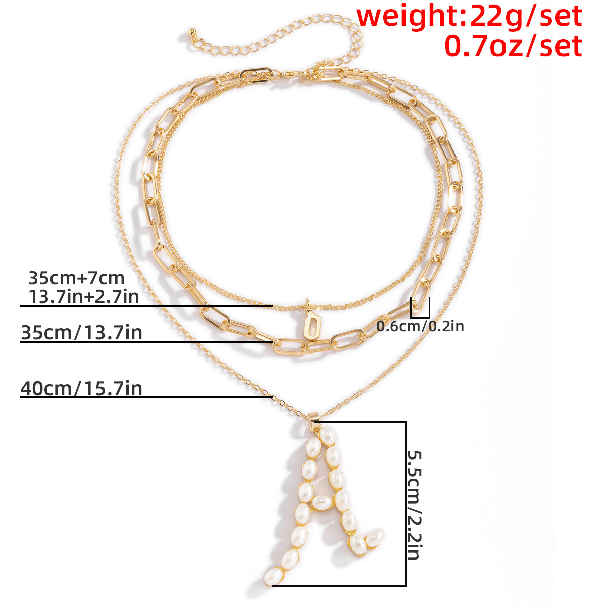 Geometric letter-encrusted pearl multi-layer necklace, hip-hop trendsetter fine chain necklace, European and American cross-border snow soft accessories Application Scenario