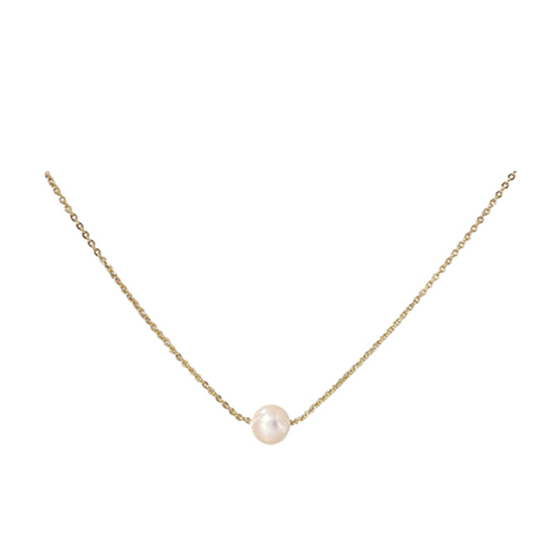 A pearl necklace with a touch of light luxury and niche style for women in summer, a collarbone chain with a touch of French style and simplicity Item Picture
