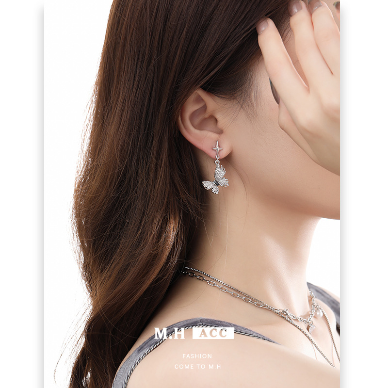 ins Simple woven butterfly earrings wholesale 925 silver needle high-end earrings, original style fashionable commuting earrings for women details Picture