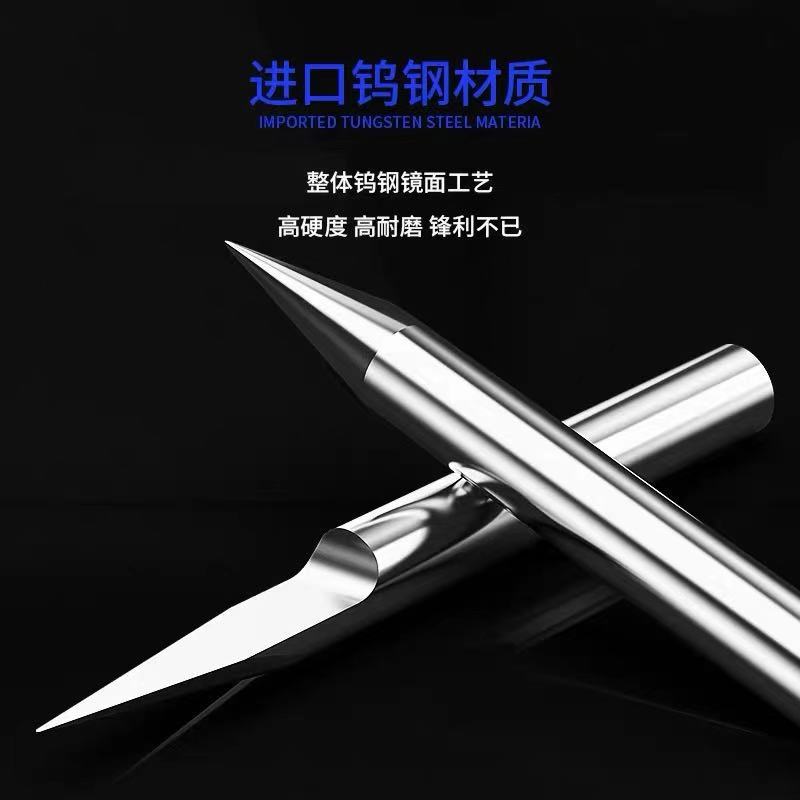 3.175-square-meter low-pointed knife relief taper sharp knife tungsten steel wood carving tool, CNC computer advertising engraving machine tool Specification drawing