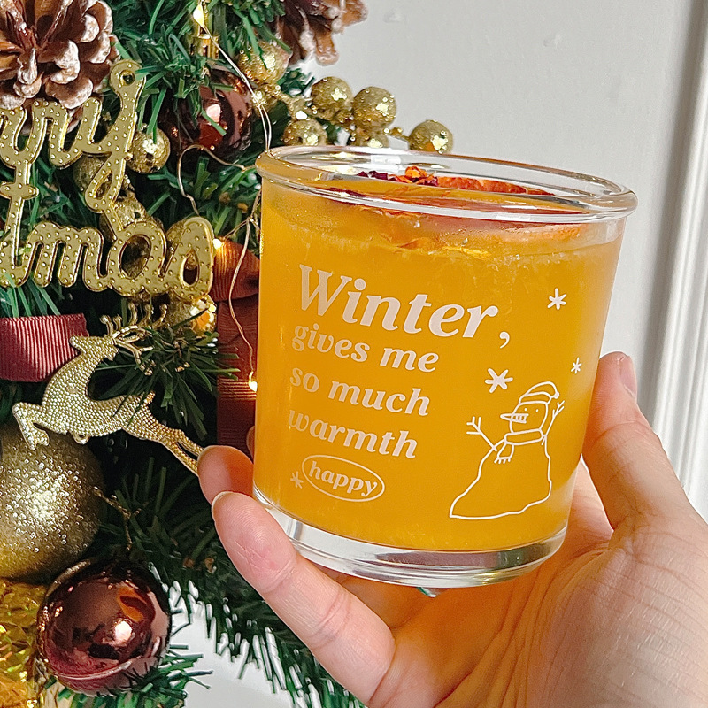 Bolimei Christmas Glass Cup, Korean InS-style glass cold brew coffee cup, dessert Glass cup Application Scenario
