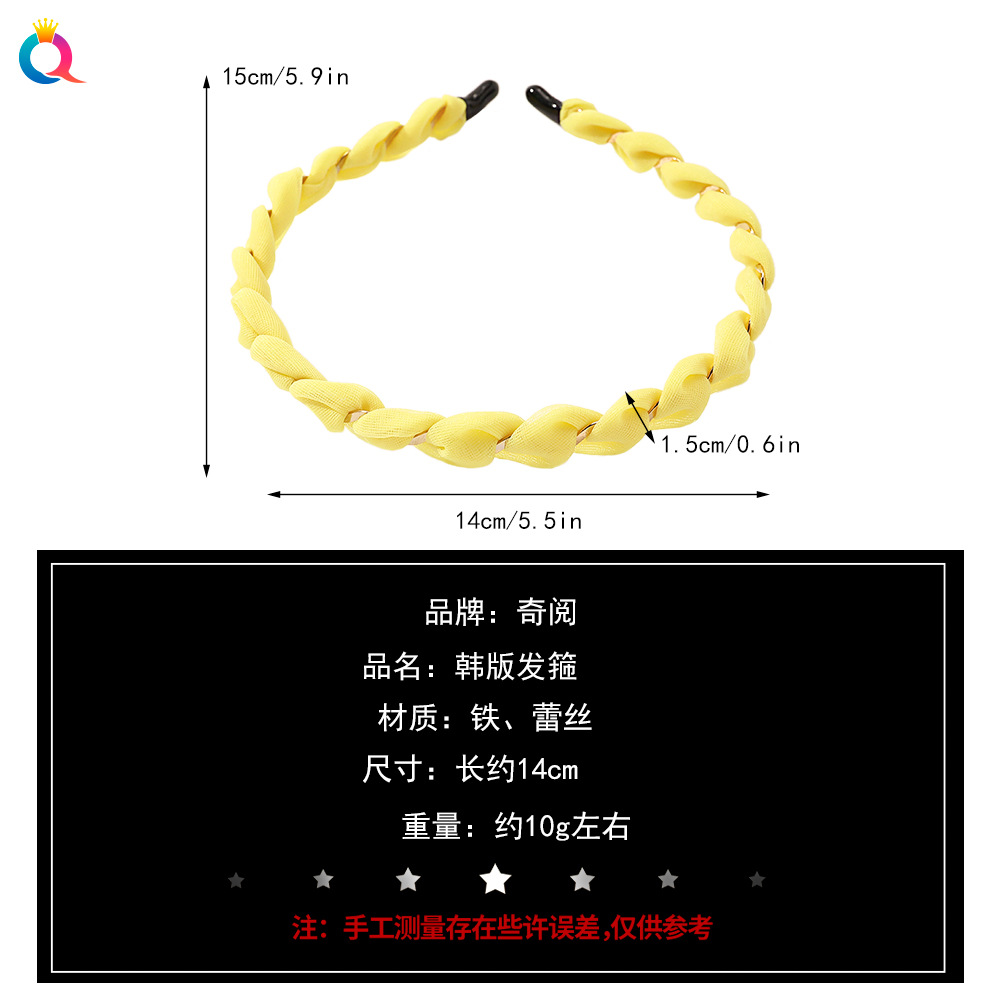 Qiyue Korean-style super fairy-like European-style hair band in candy color, small, trendy hair tie, sweet and stylish metal headband for going out Specification drawing