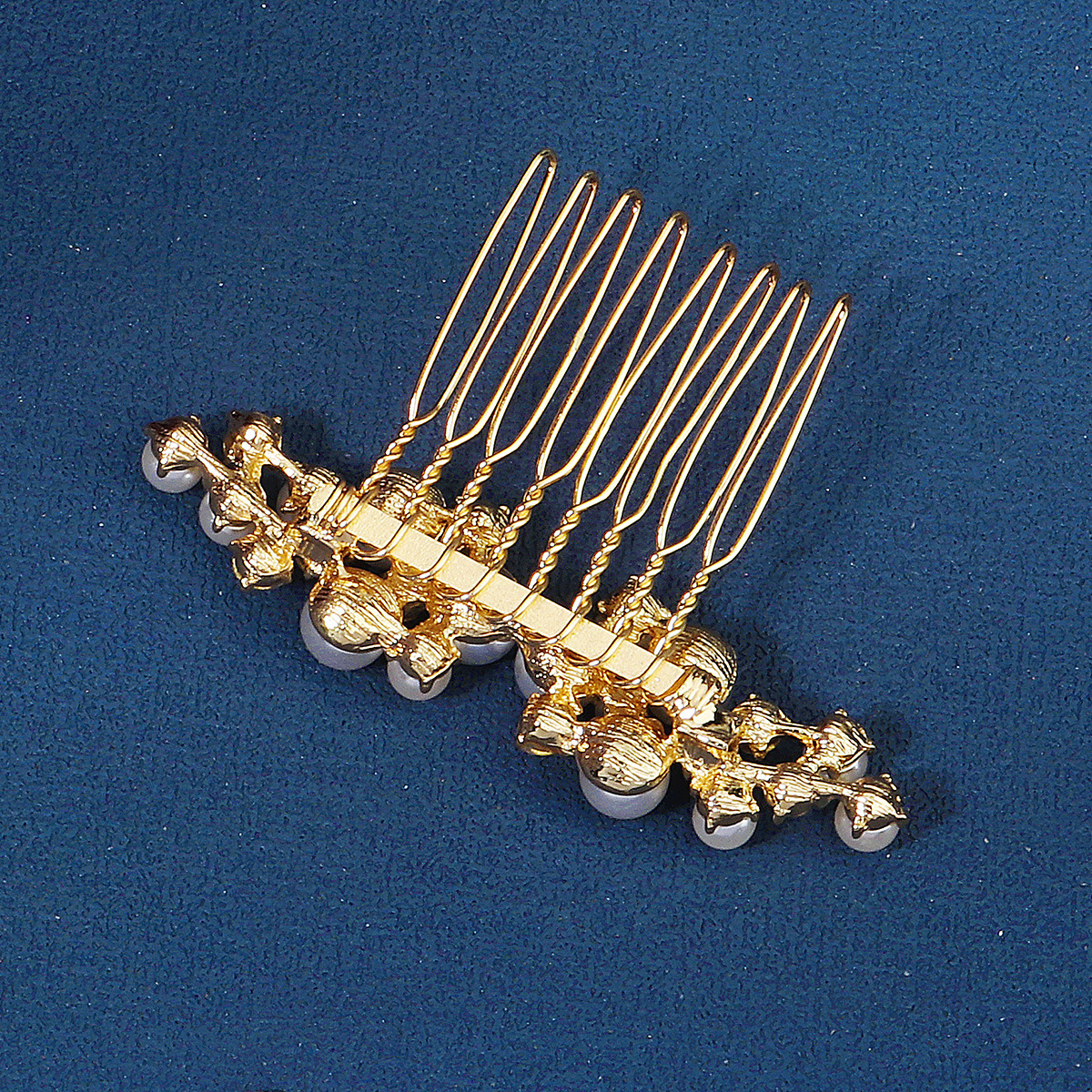 Bride's accessories: Simple hair accessories, luxurious rhinestones, handcrafted updo, metal comb, Xiuhe ancient-style catwalk, pearl comb Specification drawing