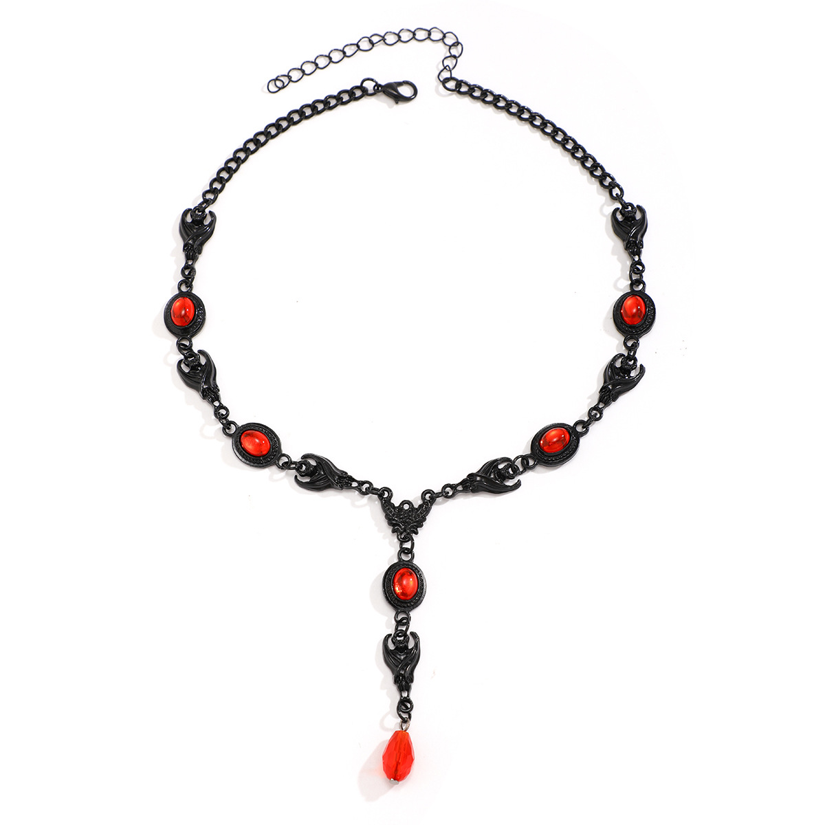 European and American cross-border accessories Halloween personalized devil gemstone Gothic style necklace, niche cyberpunk style ghost collar Item Picture