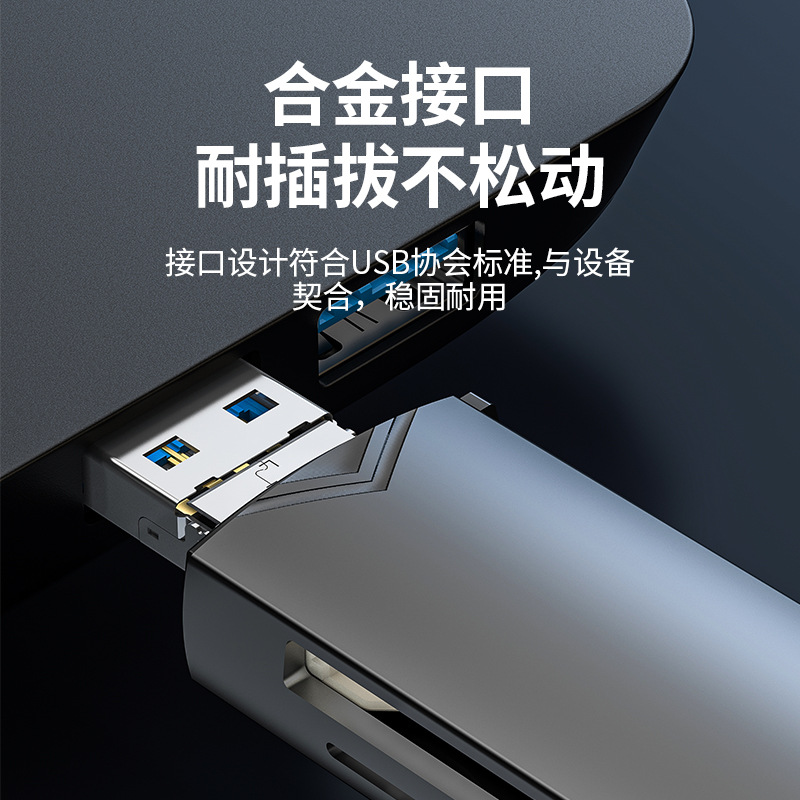 Factory private mold USB3.0 multi-functional card reader type-c Android mobile phone computer OTG camera SD/TF/ USB flash drive Application Scenario