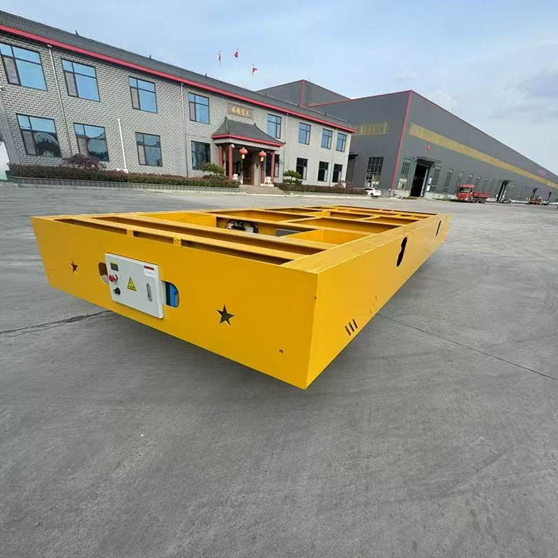 The flatbed car workshop is equipped with 10-ton and 20-ton large flatbed cars and wireless remote control battery-powered flatbed cars for goods transportation Specification drawing
