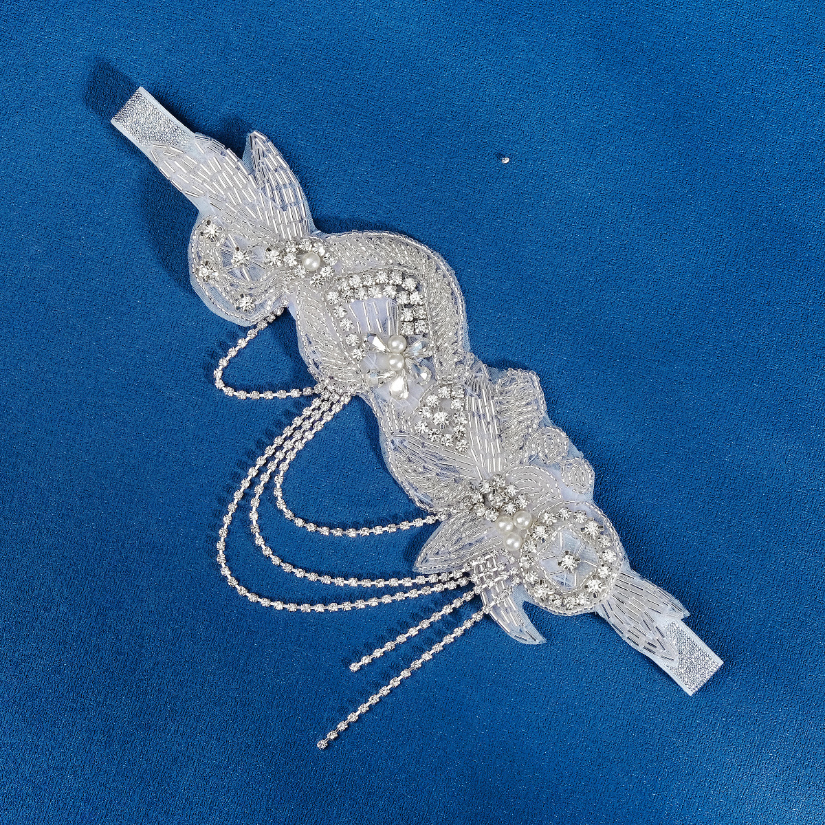 Ancient-style bride's hair accessory, ins stylish Su headband, versatile and beautiful pearl headwear, handcrafted rice bead beaded headband for girls Specification drawing