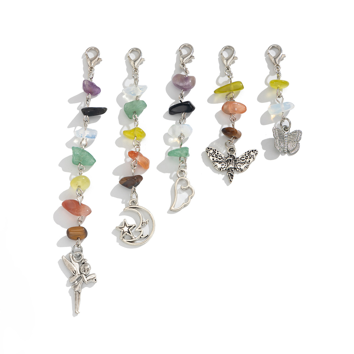 European and American cross-border best-selling headwear, multi-element tassel combination hair chain set, colorful crushed stone braided hair fashion hair accessory Item Picture