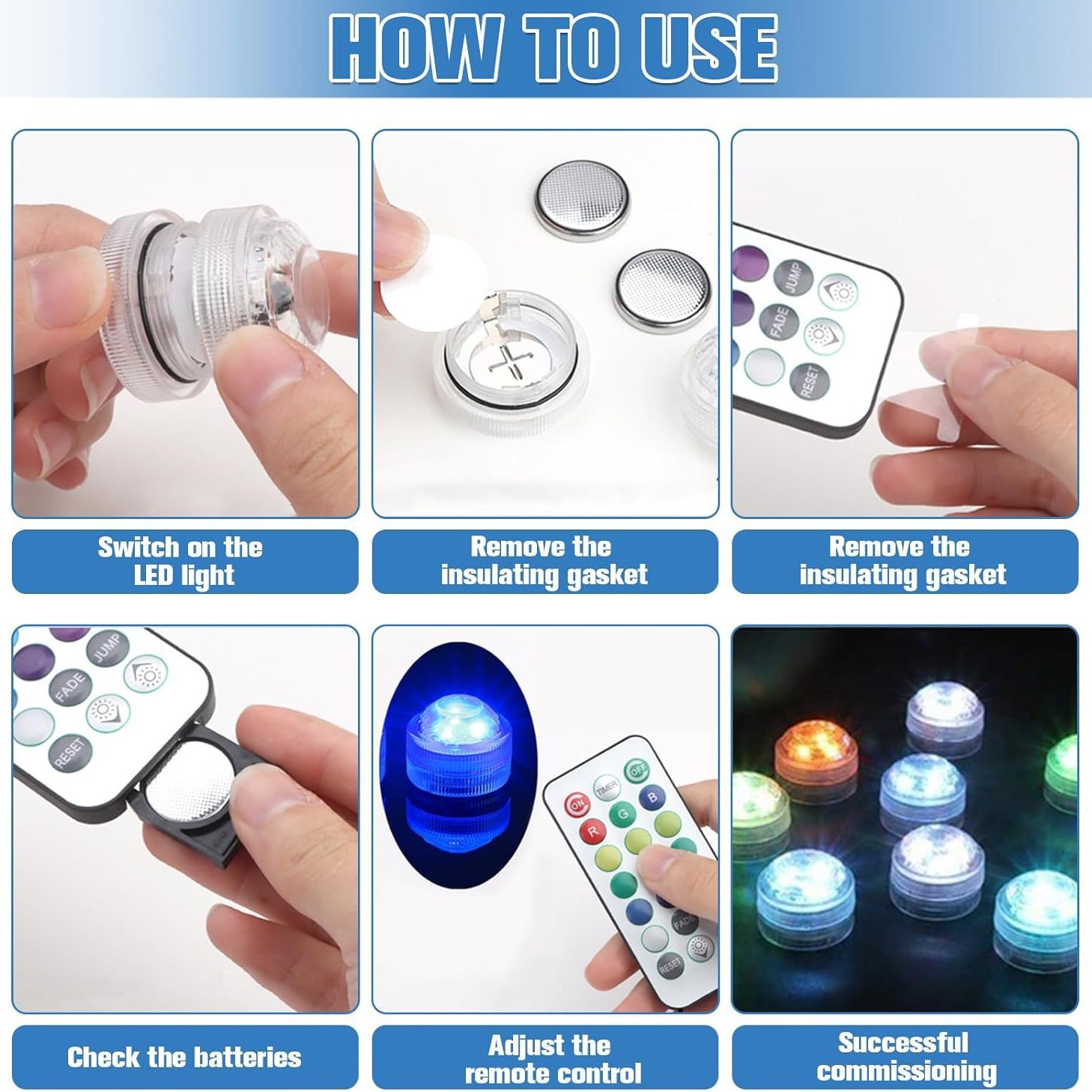 Cross-border RGB seven-color remote control knob diamond diving light, aquarium mini fish tank LED pumpkin party decorative light Specification drawing