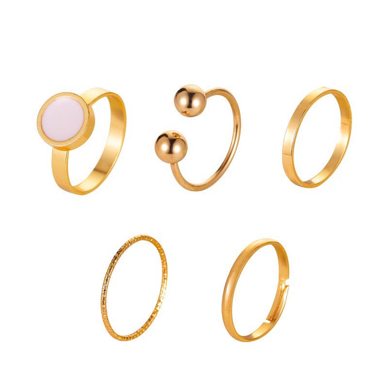 The new cross-border ring set from Europe and America features a creative, retro and simple alloy ring for the index finger of actress Mang Yueliang Item Picture
