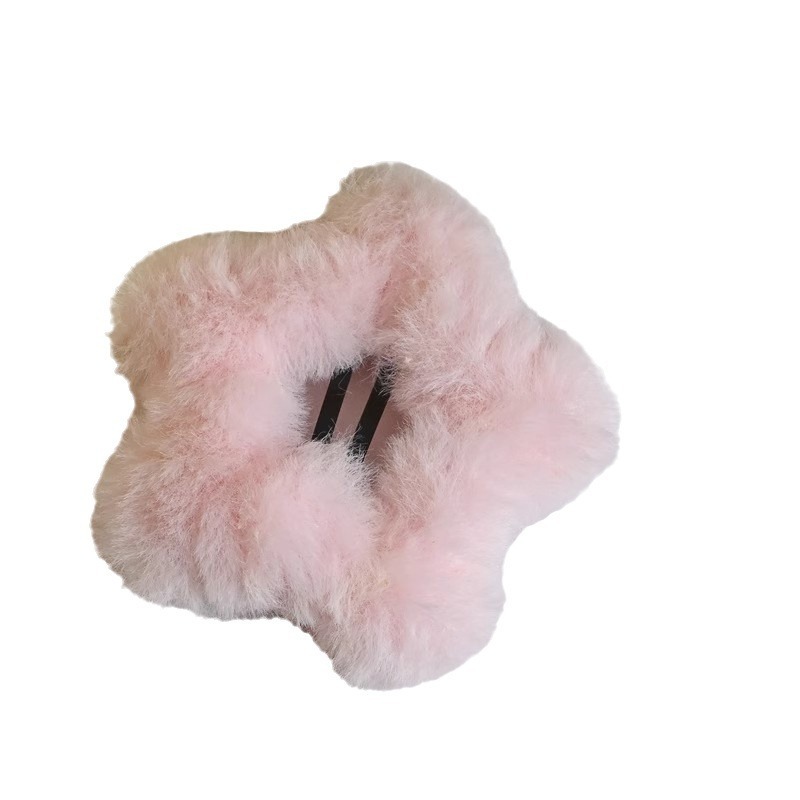 Autumn and winter plush star hair clips, little girl's back head loose hair BB clips, furry hair clips, bangs clips, popular hair accessories Item Picture