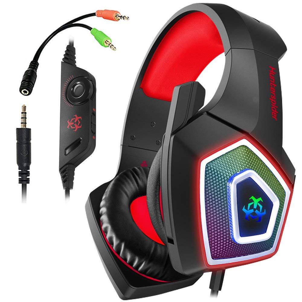Cross-border V1 over-ear gaming headphones, RGB seven-color wired headphones, subwoofer headset, PS4 gaming PUBG details Picture