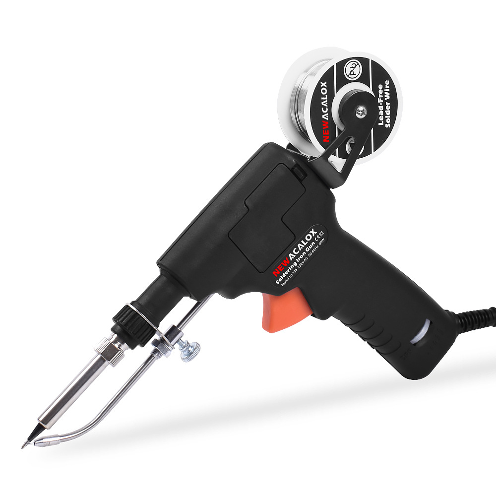 Internal heating soldering gun, soldering iron set, 60W internal heating temperature-controlled soldering with tweezers, solder suction device, and soldering wire set details Picture