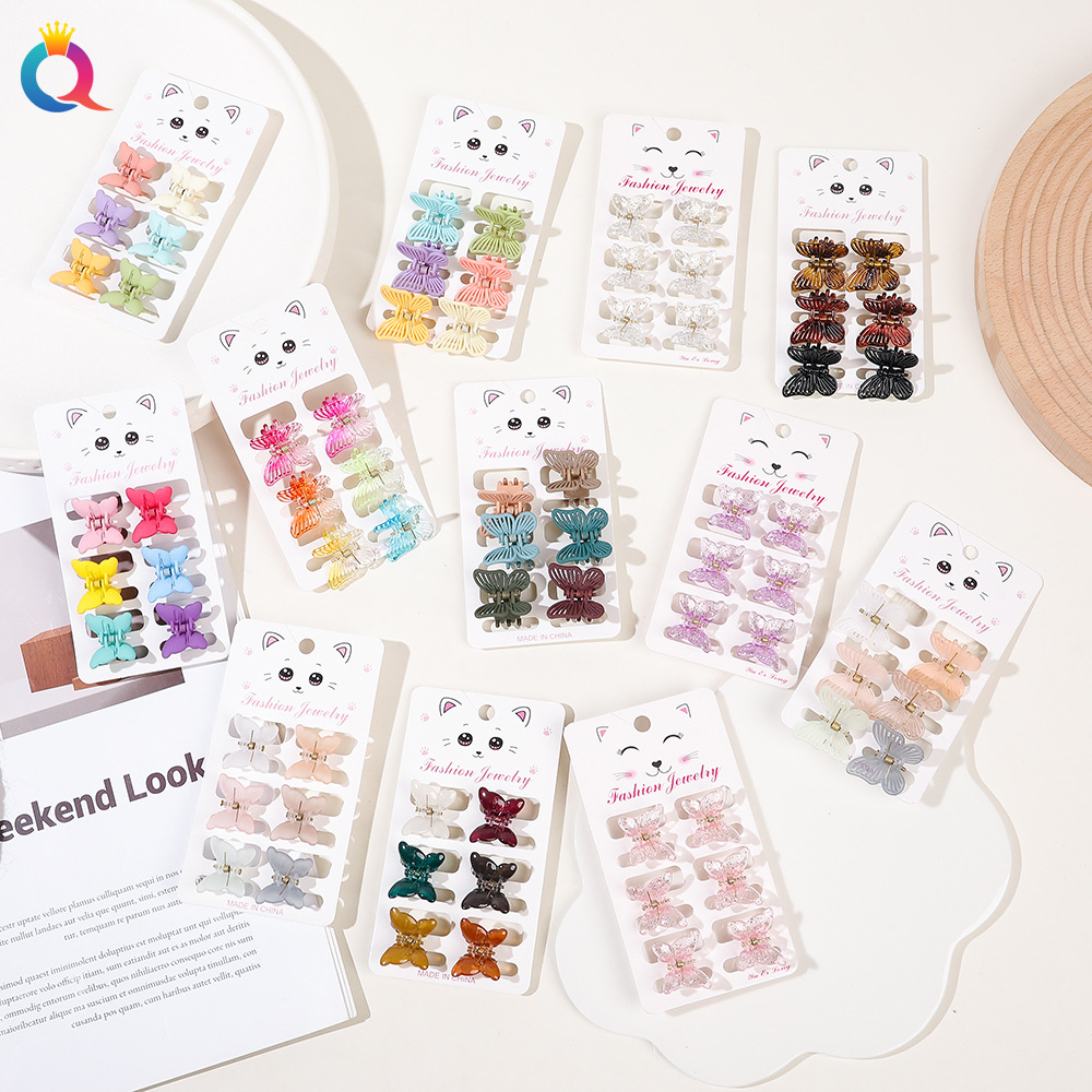 Qiyue Butterfly Small Grab Clip, small hair clip, color 6 pieces, bangs, grab, women's headwear and hair accessories wholesale full figure