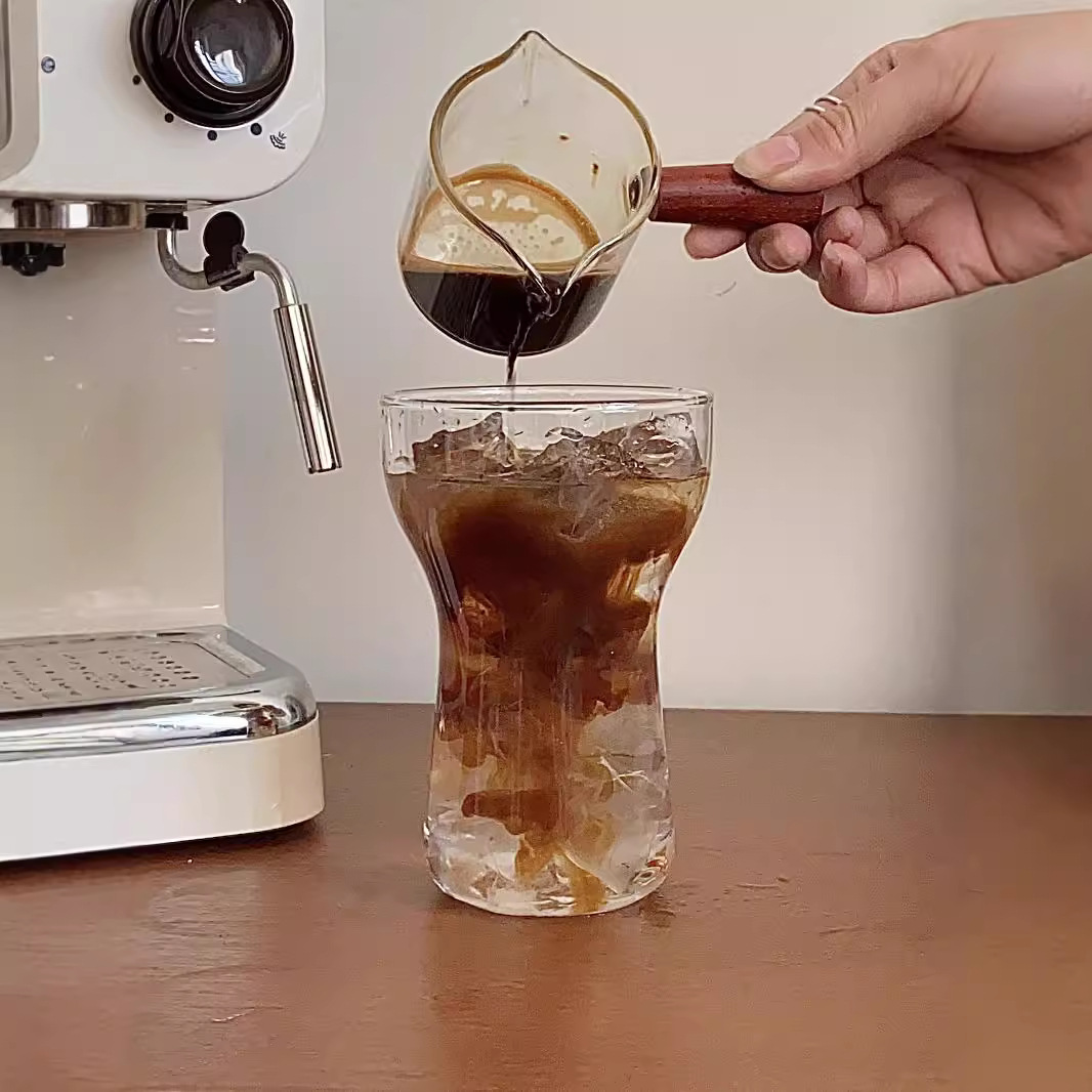Tree-patterned coffee cup, Australian White cup, new high borosilicate transparent glass cup, simple latte cup, niche high-end feel wholesale details Picture
