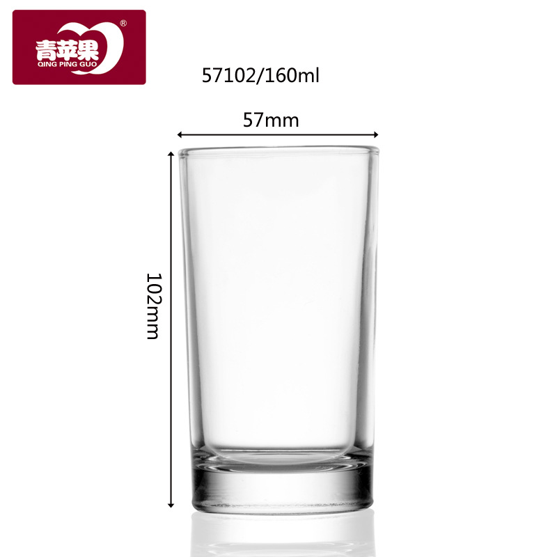 Green Apple KTV thickened transparent glass cup, glass water cup, tea cup, glass cup, juice cup, beer cup, one mouthful full figure