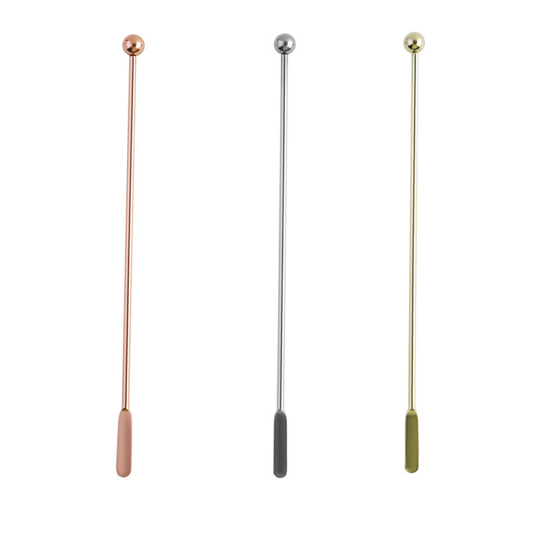 304 stainless steel cocktail whisker, milk tea and coffee long-drink beverage whisker, bar round ball flat tail cocktail bar Item Picture