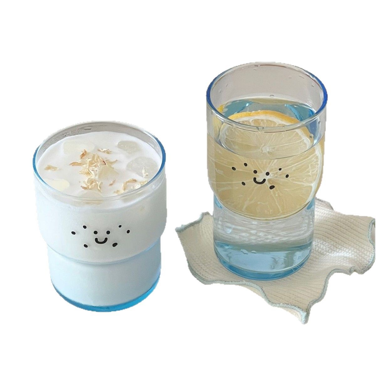 Glass cups, women's water cups, household cold brew cups, coffee cups, internet-famous water cups, breakfast cups, cute milk cups Item Picture