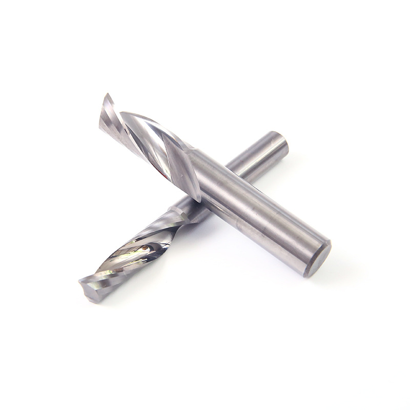 Tungsten steel single-edge helical milling cutter advertisement, computer numerical control engraving machine tool, acrylic PVC density board cutting knife Specification drawing
