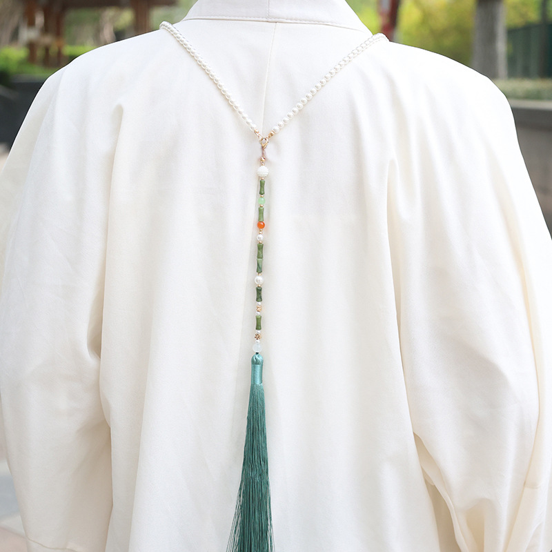 Wholesale of ancient-style long-backed cloud tassel Hanfu, cheongsam, soft pendants, super ethereal long tassel clothing, pendants and accessories full figure